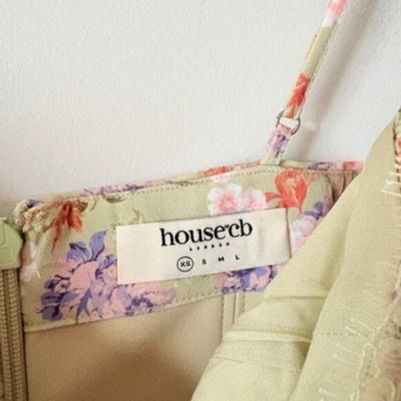 House of CB Charlotte Peony Print Floral Midi Dress Size XS - Picture 15 of 16